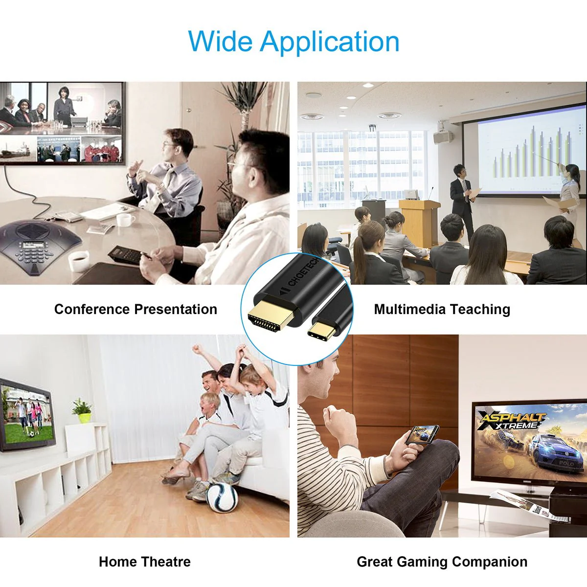 Choetech 3M Type C to HDMI Cable - 3M XCH-0030BK - Image 5