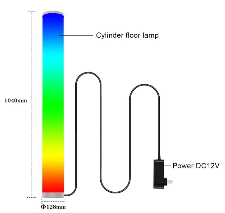 GaMax Modern Dimmable LED Column Floor RGB Lamp - Image 3