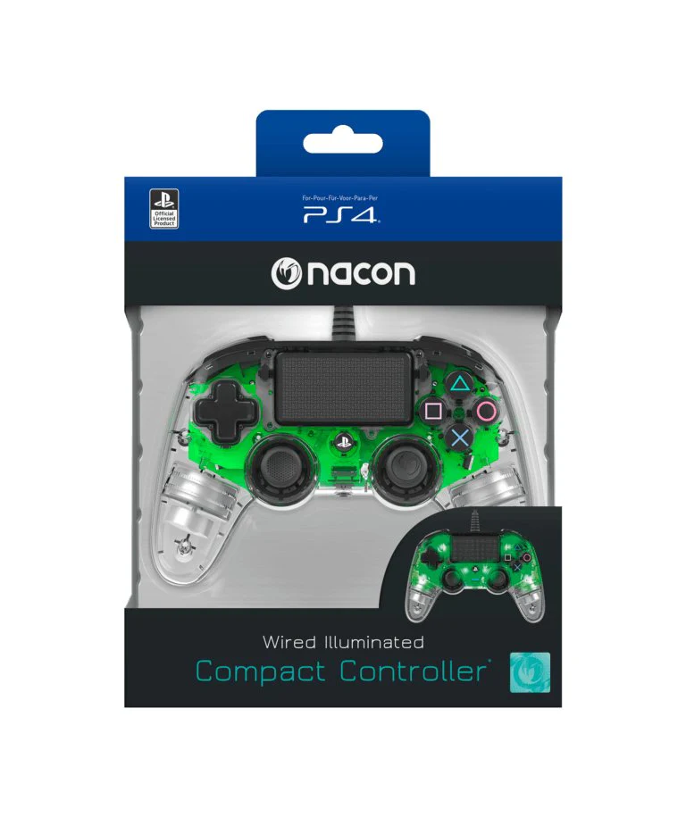 Nacon Wired Illuminated Compact Controller For PlayStation 4 - Green - Image 6