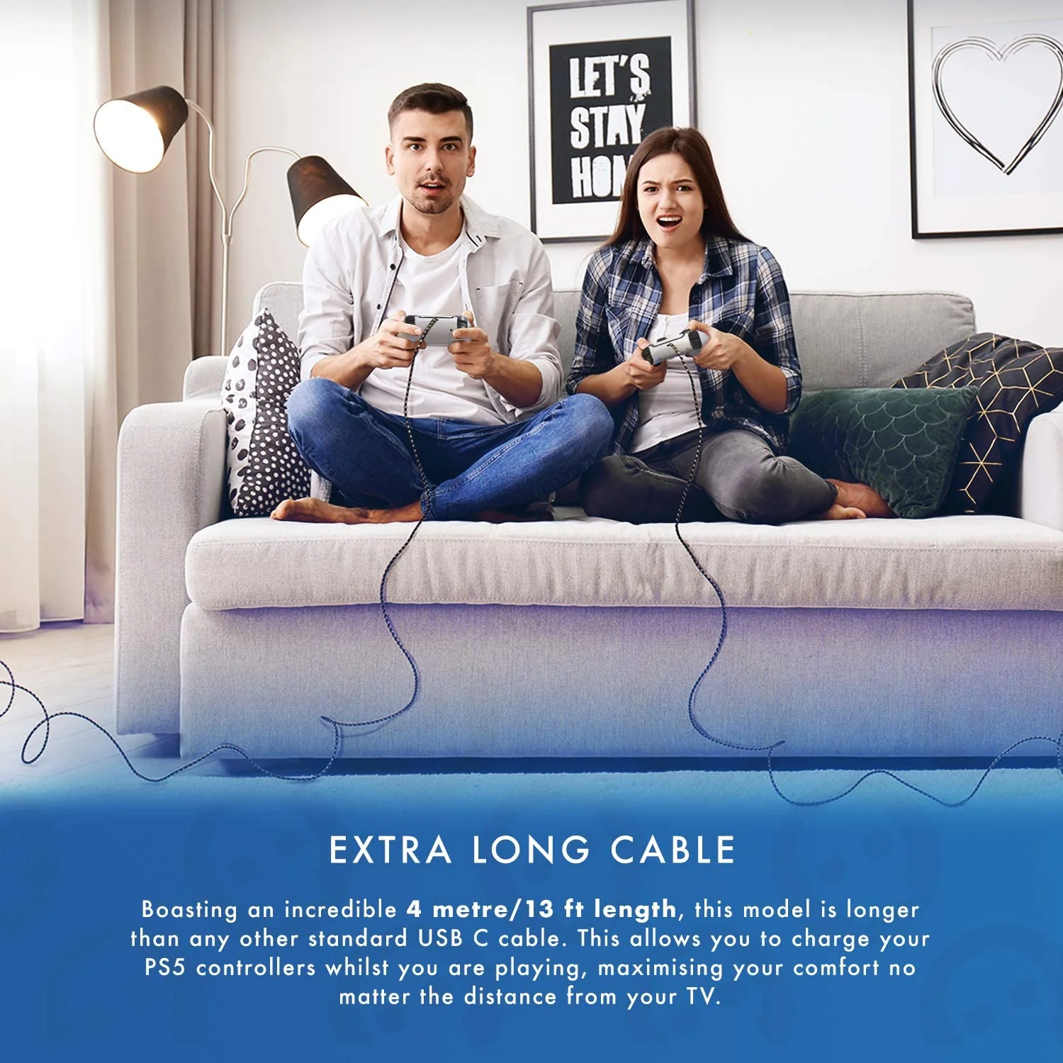 Numskull PS5 Play and Charge USB C Charging Cable For PlayStation 5 - Image 7