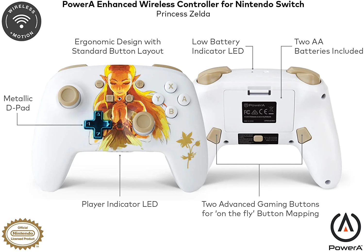 PowerA Enhanced Wireless Controller for Nintendo Switch - Princess Zelda - Image 7