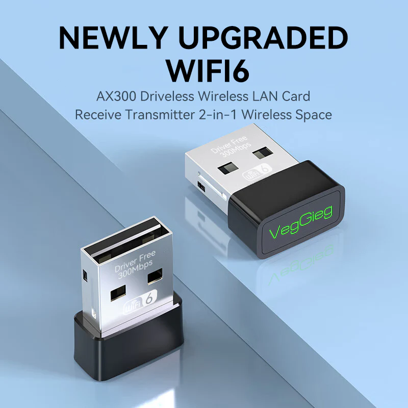 VegGieg AX300 300 Mbps Wifi 6 Wireless Nano Network Adapter Model V-K300M - Image 4