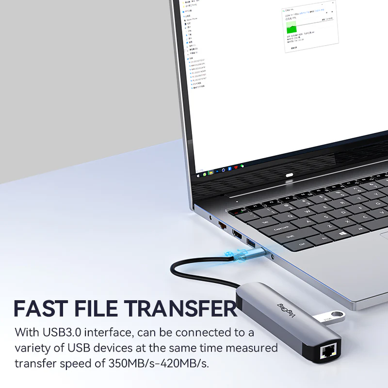 VegGieg Type-C to HDMI+USB3.0*1+USB2.0+RJ45 100Mbps+PD(100W) 5-in-1 Docking Station Model V-TC05R - Image 7