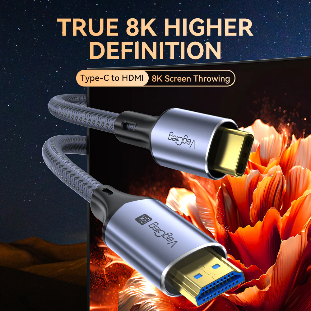 VegGieg USB-C to HDMI M/M 8K Cable Model V-Z104 - 2 Meters - Image 3