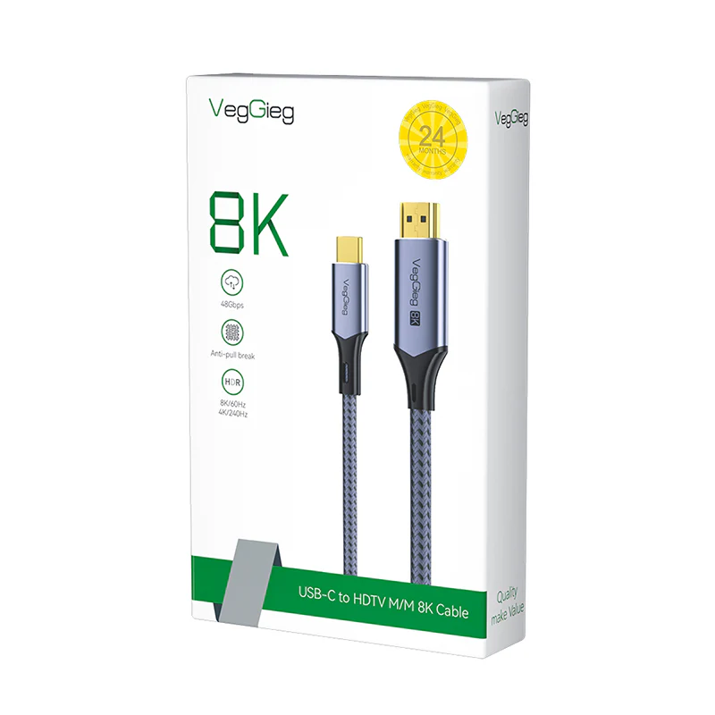 VegGieg USB-C to HDMI M/M 8K Cable Model V-Z104 - 2 Meters - Image 7