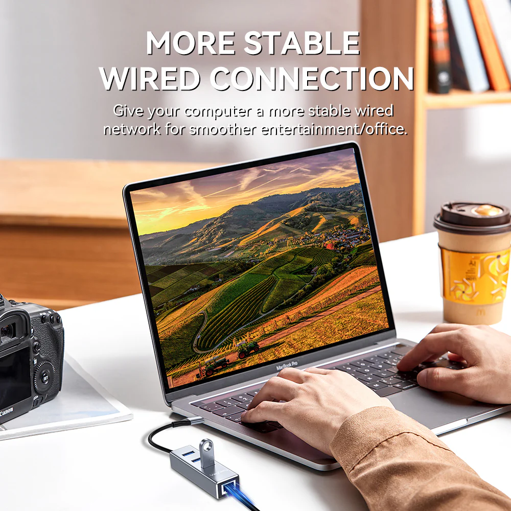 VegGieg USB/Type-C 3.0 2in1 Gigabit Lan Adapter with 3.0*3  HUB Model V-K310 - Image 5